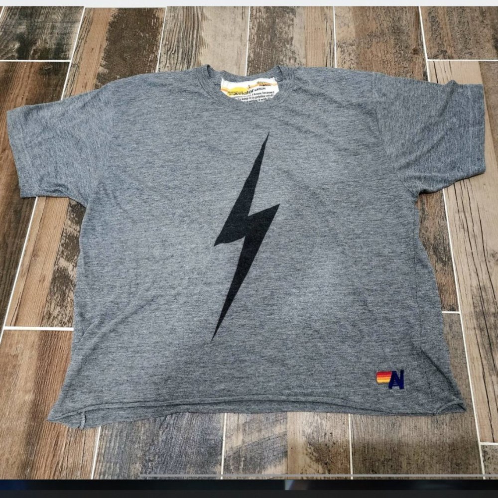 Aviator Nation Lightning Bolt Short Sleeve T-Shirt - Large
